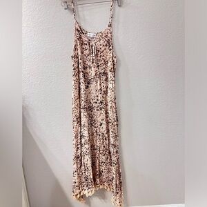 Gibson Latimer Women's Animal Print Tasseled Maxi Sundress Tan‎ Brown